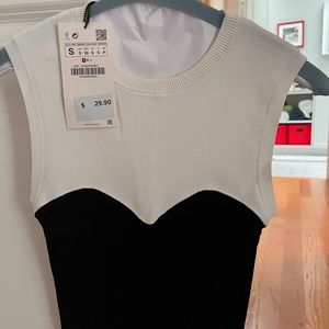 Zara sleveless, knitwear top (S)